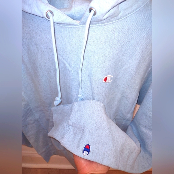 Champion Classic C Relaxed Heathered Reverse Weave Hoodie Sweatshirt - Picture 5 of 8